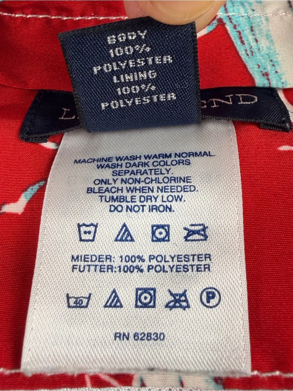 SALE Lands' End Men's Red Sailboat Swim Trunks Nautical Board Shorts | Size: M